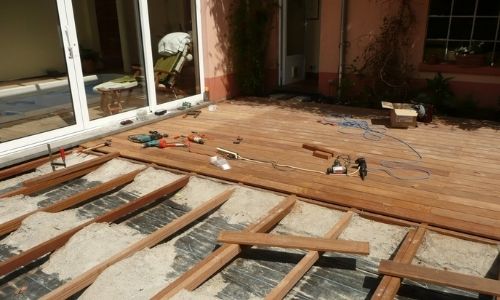 Jardinage - Aménagement terrasse en bois en préparation